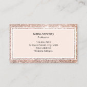 Carte De Visite Luxe Fille Faux Rose Gold Parties scintillant Flor (Dos)