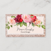 Carte De Visite Luxe Fille Faux Rose Gold Parties scintillant Flor (Devant)
