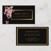 Carte De Visite Luxe Floral Moderne Ajouter Votre Texte (Devant / Derrière)