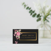 Carte De Visite Luxe Floral Moderne Ajouter Votre Texte (Debout devant)