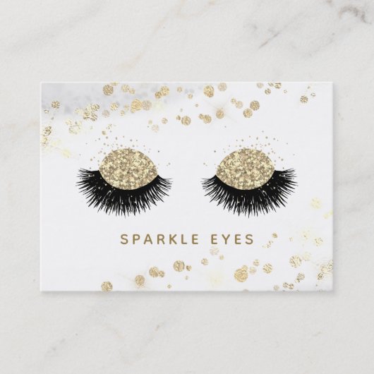 Carte De Visite *~* Luxe Glam Black Gold Grey Lashes (Devant)
