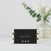 Carte De Visite Luxe Glam Gold Black Diamonds Monogramme (Debout devant)