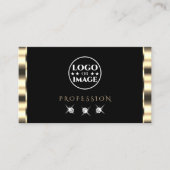 Carte De Visite Luxe Glam Gold Black Sparkling Diamonds avec logo (Devant)