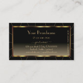 Carte De Visite Luxe Glam Gold Frame Brown Gradient avec logo (Dos)
