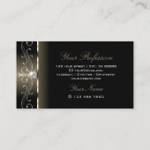 Carte De Visite Luxe Glam Noir Beige Squigglé Bijoux d'ornement (Dos)