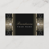 Carte De Visite Luxe Glam Noir Beige Squigglé Bijoux d'ornement (Devant)