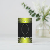 Carte De Visite Luxe Glam Noir Jaune Ornat Ornat Monogramme (Debout devant)