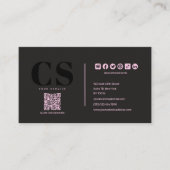 Carte De Visite Luxe Glam noir rose beauté (Devant)