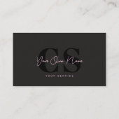 Carte De Visite Luxe Glam noir rose beauté (Dos)