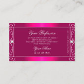 Carte De Visite Luxe Glam Rose Ornate Diamants Parkling (Dos)