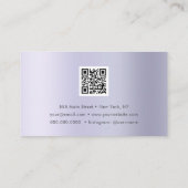 Carte De Visite Luxe Glam violet QR Code Mode tendance moderne (Dos)