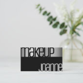 Carte De Visite Luxe glamour Silver Elégant Salon de Beauté Acier (Debout devant)