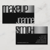 Carte De Visite Luxe glamour Silver Elégant Salon de Beauté Acier (Devant / Derrière)