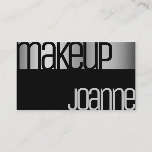 Carte De Visite Luxe glamour Silver Elégant Salon de Beauté Acier (Devant)