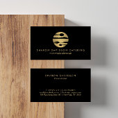 Carte De Visite Luxe Gold Catalogue Logo Restaurant, Chef Black