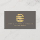 Carte De Visite Luxe Gold Catering Logo Restaurant, Chef Taupe (Devant)