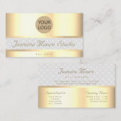 Carte De Visite Luxe Gold Effet Custom Logo Services Ouvert (Devant / Derrière)
