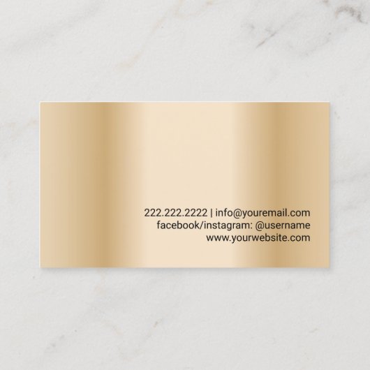 Carte De Visite Luxe Gold Emblem Professional Party Chef privé (Dos)