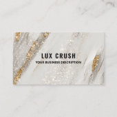 Carte De Visite Luxe Gold Fleck Parties scintillant blanche (Devant)