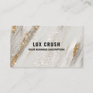 Carte De Visite Luxe Gold Fleck Parties scintillant blanche