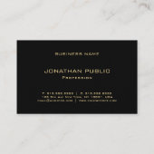 Carte De Visite Luxe Gold Look Monogramme Elegant Professionnel (Dos)