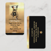 Carte De Visite Luxe Gold Pet Sitter Chien Walker Groomer (Devant / Derrière)