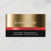 Carte De Visite Luxe Gold Red Ribbon Beauté Salon Spa (Devant)