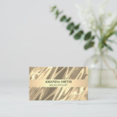 Carte De Visite Luxe Gold Silk Arrière - plan élégant (Debout devant)