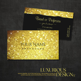 Carte De Visite Luxe Golden avec Lumineuse Parties scintillant Sta