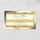 Carte De Visite Luxe Golden Glamour Chic avec Monogram Stylish (Dos)
