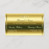 Carte De Visite Luxe Golden Shimmery Optics et Monogram Elegant (Dos)