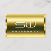 Carte De Visite Luxe Golden Shimmery Optics et Monogram Elegant (Devant)