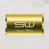 Carte De Visite Luxe Golden Shimmery Optics et qualité Monogram (Devant)