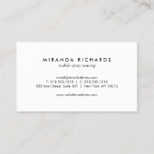 Carte De Visite Luxe Gras Noir et Blanc Palm Feuille Spray Tan (Dos)