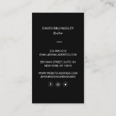 Carte De Visite Luxe Gray Skeleton Key Monogramme Realtor (Dos)