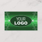 Carte De Visite Luxe Green Gradient Ornate Sparkle Bijoux Ajouter (Devant)