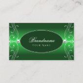 Carte De Visite Luxe Green Gradient Ornate Sparkle Bijoux Ornat (Devant)