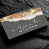 Carte De Visite Luxe Gris Charbon Et Parties scintillant Or Script