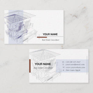 Carte de visite Luxe Immobilier Blanc Moderne Ar