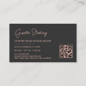 Carte De Visite Luxe Immobilier Blush Pink QR Code Script (Dos)