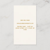 Carte De Visite Luxe Ivory Gold 3 lettres Monogramme Logo d'affair (Dos)