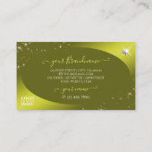 Carte De Visite Luxe Jaune Parties scintillant de moutarde Étoiles (Dos)