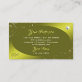 Carte De Visite Luxe Jaune Parties scintillant de moutarde Étoiles (Dos)