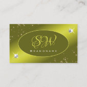 Carte De Visite Luxe Jaune Parties scintillant de moutarde Étoiles (Devant)