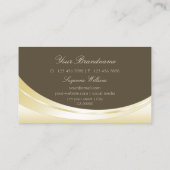 Carte De Visite Luxe Light Gold Brown avec logo et Diamond Chic (Dos)