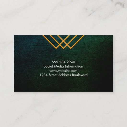 Carte De Visite Luxe Lignes géométriques Texture chic (Dos)