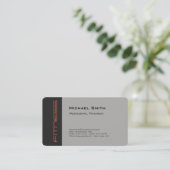 Carte De Visite Luxe Lin Gris Personal Trainer Sport Plain (Debout devant)