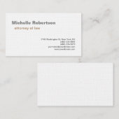 Carte De Visite Luxe Linge de qualité supérieure Noir Blanc Plaine (Devant / Derrière)