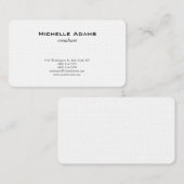 Carte De Visite Luxe Linge de qualité supérieure Noir Blanc Plaine (Devant / Derrière)