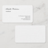 Carte De Visite Luxe Linge de qualité supérieure Noir Blanc Plaine (Devant / Derrière)